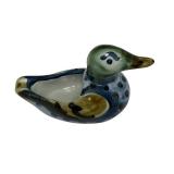 PTRY - M.A. Hadley Pottery Duck Figurine 6 Inch Hand-Painted Stoneware
