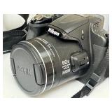 PTRY - Nikon COOLPIX P600 and Panasonic Lumix DMC-FX75 Camera Lot with Accessories