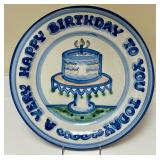 PTRY - M.A. Hadley Happy Birthday Stoneware Plate 12.5 Inch