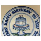 PTRY - M.A. Hadley Happy Birthday Stoneware Plate 12.5 Inch