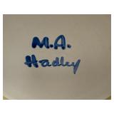 PTRY - M.A Hadley Pottery Lidded Dish with Pig Motif 10.5 x 6 Inches