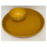 PTRY - World Market Yellow Ceramic Platter and Bowl Set