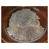 PTRY - Vintage Toscany Holiday Embossed Santa Glass Platter 13 Inch