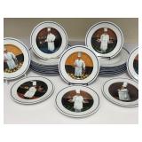 PTRY - Williams-Sonoma Chef Series Plate Set - 12 Dinner Plates and 11 Salad Plates "Chef Christian"