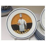 PTRY - Williams-Sonoma Chef Series Plate Set - 12 Dinner Plates and 11 Salad Plates "Chef Christian"