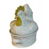 LLSTR - Carbone Large Ceramic Hen Covered Dish