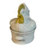 LLSTR - Carbone Large Ceramic Hen Covered Dish