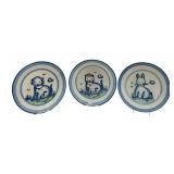PTRY - Set of 3 M.A. Hadley Pottery 11-Inch Animal Motif Dinner Plates