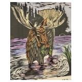 LLSTR - "Moose" by Betsy Bowen Signed Limited Edition Framed Print