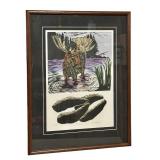 LLSTR - "Moose" by Betsy Bowen Signed Limited Edition Framed Print