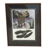 LLSTR - "Moose" by Betsy Bowen Signed Limited Edition Framed Print