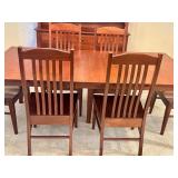 DR - Handcrafted Amish Mission Dining Table by Noah Bontrager with 8 Chairs