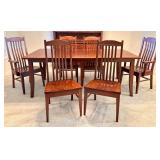 DR - Handcrafted Amish Mission Dining Table by Noah Bontrager with 8 Chairs
