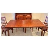 DR - Handcrafted Amish Mission Dining Table by Noah Bontrager with 8 Chairs
