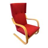 K - Artek Alvar Aalto Red High-Back Lounge Chair