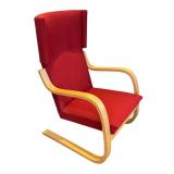 K - Artek Alvar Aalto Red High-Back Lounge Chair