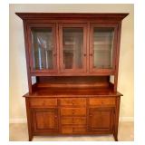 DR - Lighted Solid Wood China Hutch Buffet Cabinet