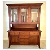 DR - Lighted Solid Wood China Hutch Buffet Cabinet