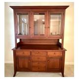 DR - Lighted Solid Wood China Hutch Buffet Cabinet