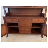 DR - Lighted Solid Wood China Hutch Buffet Cabinet
