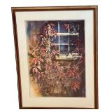 MBR - Gerald Korte Original Watercolor Painting with Window and Vines, Framed