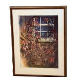 MBR - Gerald Korte Original Watercolor Painting with Window and Vines, Framed