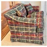 FR - Custom Upholstered Loveseat with Plaid and Nature Motif
