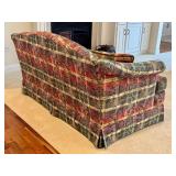 FR - Custom Upholstered Loveseat with Plaid and Nature Motif