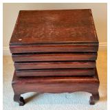 LR - Book Motif Wooden End Table