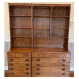 K - Ethan Allen Early American Maple and Birch Hutch and Dresser Set