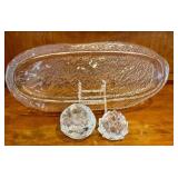 K - Scandinavian Glass Tray with 2 Candle Holders