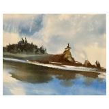 LL - Raleigh E Kinney Framed Watercolor Landscape Painting