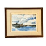 LL - Raleigh E Kinney Framed Watercolor Landscape Painting