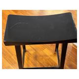 K - Set of 3 Pottery Barn Black Saddle Bar Stools