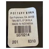 K - Set of 3 Pottery Barn Black Saddle Bar Stools