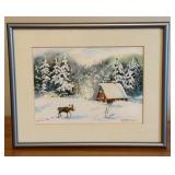 LLO - Ila Erickson Signed Limited Edition Winter Moose Watercolor Print