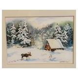 LLO - Ila Erickson Signed Limited Edition Winter Moose Watercolor Print