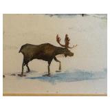 LLO - Ila Erickson Signed Limited Edition Winter Moose Watercolor Print