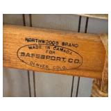 K - Pair of Northwoods Brand Vintage Wooden Snowshoes 26 Inch Pre-Owned