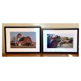 LL - Set of 2 Framed Farm Photography Prints by David Mathew, Signed