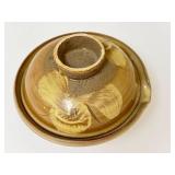 PTRY - Richard Bresnahan, Potter in Residence at St Johns University Crafted Lidded Pottery Bowl with Floral Motif
