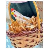 K - Pair of 10.5 Inch Santon de Provence Claude Carbonel Figures with Baskets