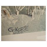 LLO - Gerald Korte Signed Watercolor Winter Landscape, Professionally Framed