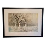 LLO - Gerald Korte Signed Watercolor Winter Landscape, Professionally Framed