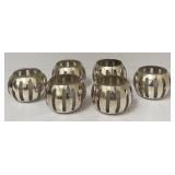 K - Set of 6 Silver Colored Solid Brass Candle Holders 2.5 Inch