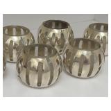 K - Set of 6 Silver Colored Solid Brass Candle Holders 2.5 Inch