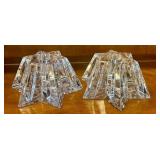 K - Pair of Waterford Crystal Star Taper Candle Holders, 2.25 Inch
