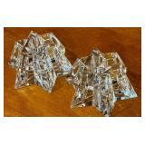 K - Pair of Waterford Crystal Star Taper Candle Holders, 2.25 Inch