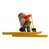 D - Vintage German Smoker Figurine Skier 10 Inch