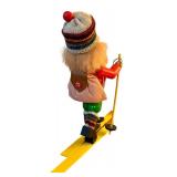 D - Vintage German Smoker Figurine Skier 10 Inch